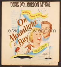 2t277 ON MOONLIGHT BAY WC '51 great image of singing Doris Day & Gordon MacRae on sailboat!