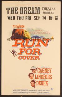 2t297 RUN FOR COVER WC '55 James Cagney, Viveca Lindfors, John Derek, directed by Nicholas Ray!
