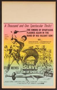 2t312 SLAVE Benton WC '63 Il Figlio di Spartacus, art of Steve Reeves as the son of Spartacus!