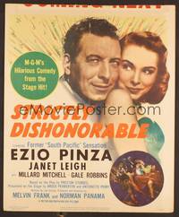 2t323 STRICTLY DISHONORABLE WC '51 what are Ezio Pinza's intentions towards Janet Leigh?