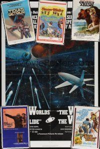 2v008 LOT OF 14 FOLDED ONE-SHEETS lot '52-'78 When Worlds Collide/War of the Worlds double-bill!