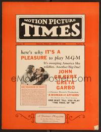2v075 MOTION PICTURE TIMES exhibitor magazine January 19, 1929 Garbo & Gilbert in Woman of Affairs!