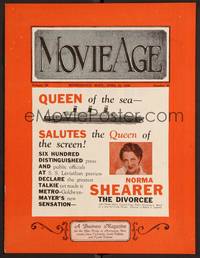2v079 MOVIE AGE exhibitor magazine April 22, 1930 Norma Shearer in The Divorcee, Journey's End!