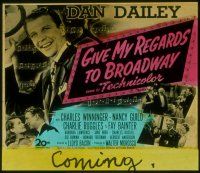 2v180 GIVE MY REGARDS TO BROADWAY glass slide '48 Dan Dailey singing & dancing in New York!