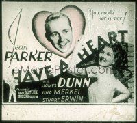 2v183 HAVE A HEART glass slide '34 Jean Parker has an accident & James Dunn comes to her rescue!