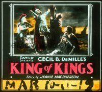 2v190 KING OF KINGS style B glass slide '27 Cecil B. DeMille epic, Romans & Christians by cross!