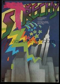 2w365 ROOFTOPS Czech 11x16 '89 directed by Robert Wise, cool art of NYC skyline!