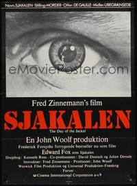 2w501 DAY OF THE JACKAL Danish '73 Fred Zinnemann assassination classic, master killer Edward Fox!