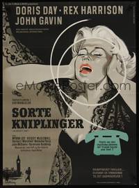 2w545 MIDNIGHT LACE Danish '61 great Stilling artwork of Doris Day!