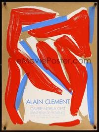2w602 ALAIN CLEMENT French 22x29 '84 colorful abstract Clement art from exhibit!
