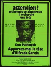 2w612 BRING ME THE HEAD OF ALFREDO GARCIA French 23x31 '74 Sam Peckinpah, Bourduge design!