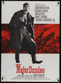 2w644 MAJOR DUNDEE French 23x32 '65 Sam Peckinpah, full-length Charlton Heston, Civil War!