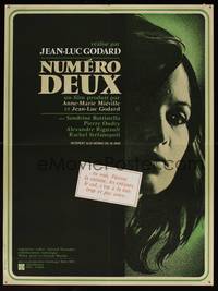 2w647 NUMBER TWO French 23x31 '75 Jean-Luc Godard's Numero Deux, c/u of Sandrine Battistella!