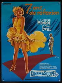 2w655 SEVEN YEAR ITCH French 23x31 R70s Billy Wilder, great sexy art of Marilyn Monroe by Grinsson