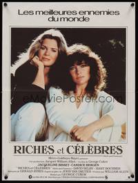 2w707 RICH & FAMOUS French 15x21 '81 great portrait image of Jacqueline Bisset & Candice Bergen!