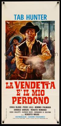 2w475 VENGEANCE IS MY FORGIVENESS Italian locandina '68 Deamicis artwork of gunslinger Tab Hunter!