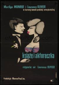 2w215 PRINCE & THE SHOWGIRL Polish 23x33 '62 Hanna Bodnar art of Olivier & sexy Marilyn Monroe!