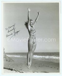 2x006 BRENDA JOYCE signed 8x10 still '40s full-length sexy portrait in swimsuit on the beach!