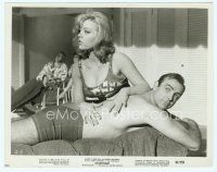 2x270 GOLDFINGER 8x10 still '64 Sean Connery as James Bond gets massage from sexy Margaret Nolan!