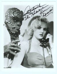 2x020 HIDEOUS SUN DEMON signed 8x10 REPRO still '80s by Robert Clarke,in monster costume w/sexy girl