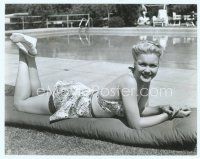 2x311 JANE WYMAN 7.25x9.5 still '30s sexy portrait laying by swimming pool by Scotty Welbourne!