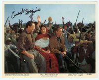 2x058 BADLANDERS signed color 8x10 still '58 by Ernest Borgnine, who's with Alan Ladd & Katy Jurado!