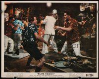 2x078 BLUE HAWAII color 8x10 still '61 Elvis Presley in bar fight with guys in Hawaiian shirts!