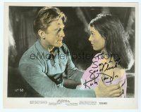 2x061 INDIAN FIGHTER signed color 8x10 still '55 by Kirk Douglas, who's c/u with Elsa Martinelli!