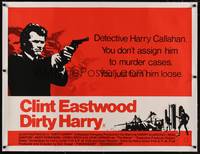 2z159 DIRTY HARRY linen British quad R70s great image of Eastwood pointing gun, Siegel classic!