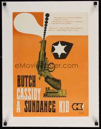 2z078 BUTCH CASSIDY & THE SUNDANCE KID linen Czech 11x16 '70 cool different gun art by Stanner!