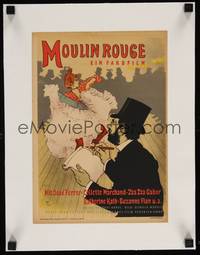 2z009 MOULIN ROUGE linen East German 8x11 '52 art of Ferrer as Toulouse-Lautrec drawing dancer!