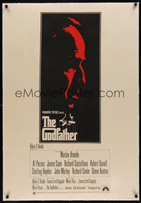 2z172 GODFATHER linen English 1sh '72 great art of Marlon Brando, Francis Ford Coppola classic!
