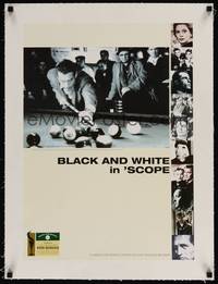 2z178 BLACK & WHITE IN 'SCOPE linen English 17x23 '90s great c/u of Paul Newman from The Hustler!
