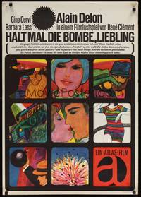 2z039 JOY OF LIVING linen German '63 Rene Clement's Che Gioia Vivere, colorful art by Edelmann!