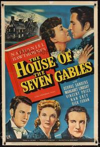 2z337 HOUSE OF THE SEVEN GABLES linen 1sh '40 George Sanders, Margaret Lindsay, Vincent Price!