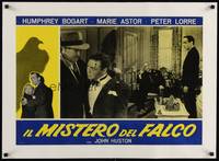 2z050 MALTESE FALCON linen Italian photobusta R62 Humphrey Bogart, Greenstreet, bloody Peter Lorre!