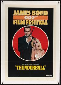 2z351 JAMES BOND 007 FILM FESTIVAL linen style B 1sh '75 Sean Connery w/sexiest girl, Thunderball!