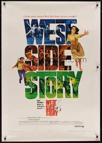2z452 WEST SIDE STORY linen 1sh R68 Academy Award winning classic musical, Natalie Wood, Beymer