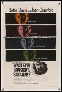 2z453 WHAT EVER HAPPENED TO BABY JANE? linen 1sh '62 Robert Aldrich, Bette Davis & Joan Crawford!