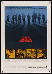 2z456 WILD BUNCH linen int'l 1sh '69 Sam Peckinpah cowboy classic, William Holden & Ernest Borgnine!