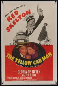 2z458 YELLOW CAB MAN linen 1sh '50 art of Red Skelton by Al Hirschfeld, plus sexy Gloria DeHaven!