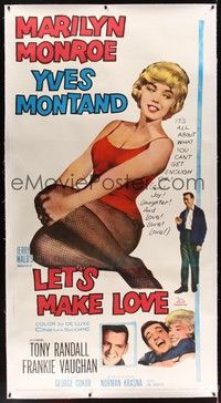 3a101 LET'S MAKE LOVE linen 3sh '60 huge full-length super sexy Marilyn Monroe & Yves Montand!