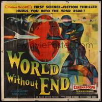3a011 WORLD WITHOUT END 6sh '56 sexy Nancy Gates, it hurls you into the year 2508!