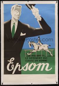 3a088 EPSOM linen French 31x47 advertising poster '30s the clothes that make the man, cool art!