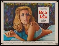 3a111 BELLE DE JOUR 1/2sh '67 Luis Bunuel, close up of sexy half-dressed Catherine Deneuve!