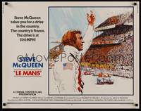 3a114 LE MANS 1/2sh '71 best close up art of race car driver Steve McQueen waving at fans!