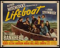 3a116 LIFEBOAT 1/2sh '43 Alfred Hitchcock, John Steinbeck, Tallulah Bankhead + 6 cast members!
