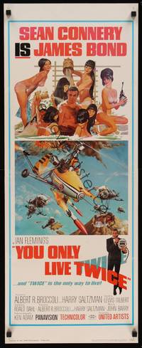 3a145 YOU ONLY LIVE TWICE insert '67 art of Sean Connery as James Bond by Robert McGinnis!