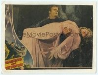 3a188 FRANKENSTEIN MEETS THE WOLF MAN LC '43 best close up of monster holding Ilona Massey!