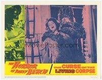 3a313 HORROR OF PARTY BEACH/CURSE OF THE LIVING CORPSE LC #3 '64 fantastic c/u of monster w/girl!